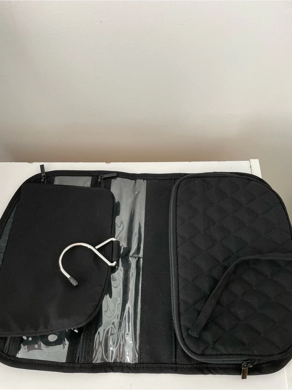 Vera Bradley Black Quilted travel toiletry and cosmetic pouch - NWT!